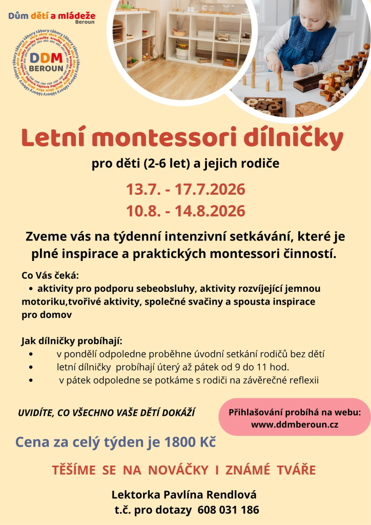 Letní montessori dílničky - červenec