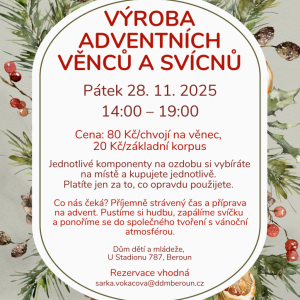 Výroba adventních věnců a svícnů
