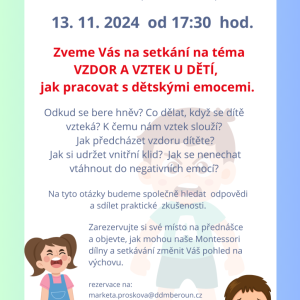 Montessori přednáška - VZDOR A VZTEK U DĚTÍ